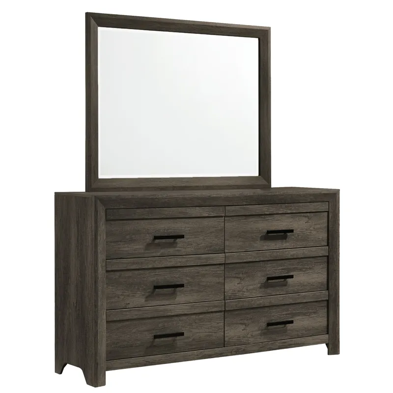 Eleanor Dresser & Mirror Set in Mocha Grey