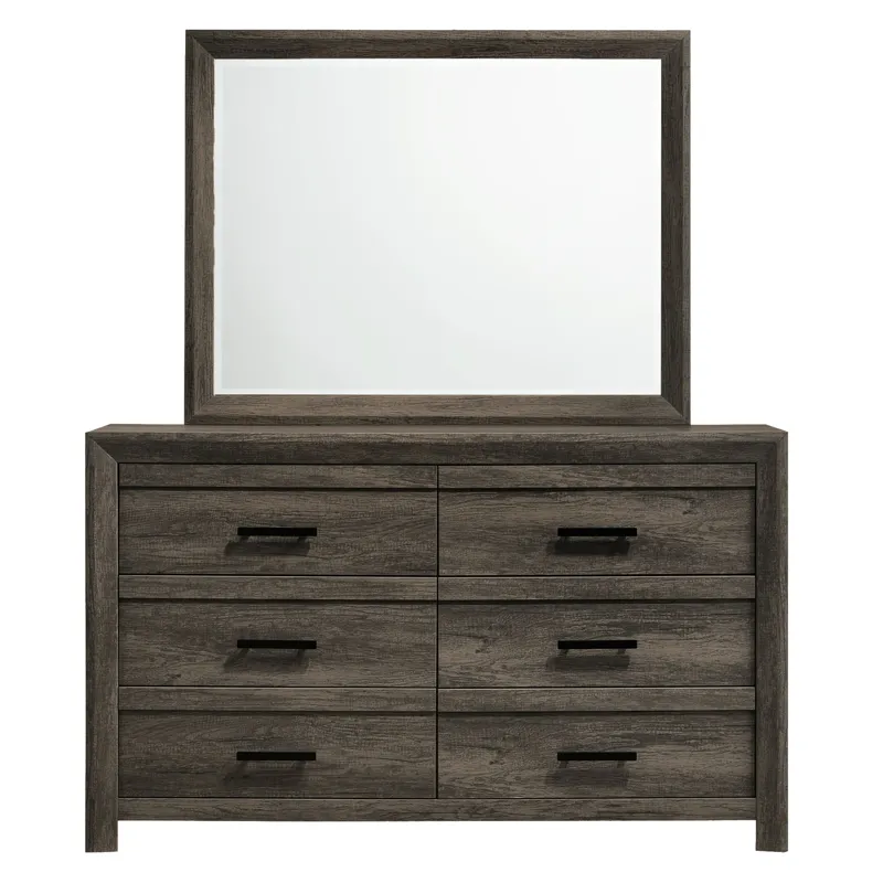 Eleanor Dresser & Mirror Set in Mocha Grey