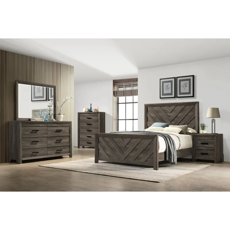 Eleanor 5-Drawer Chest in Mocha Grey