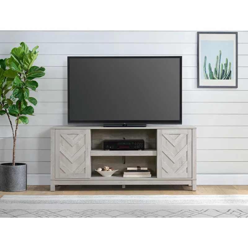 Eleanor 60\" TV Stand with Sliding Door in White