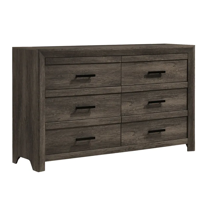 Eleanor 6-Drawer Dresser in Mocha Grey