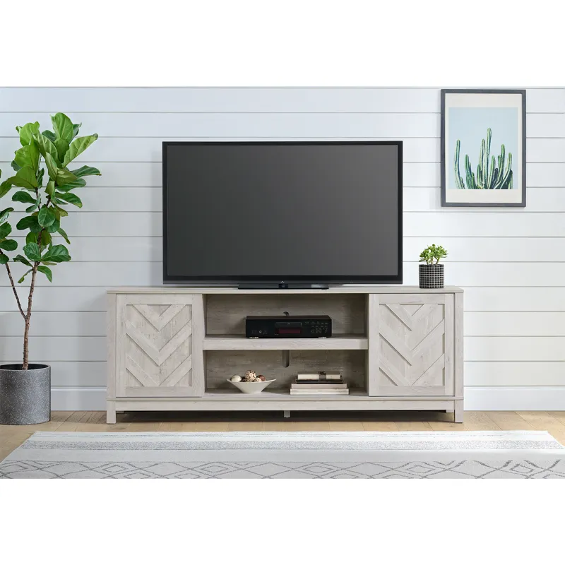 Eleanor 70\" TV Stand with Sliding Door in White