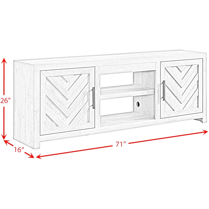 Eleanor 71" TV Console without Fireplace Insert in White