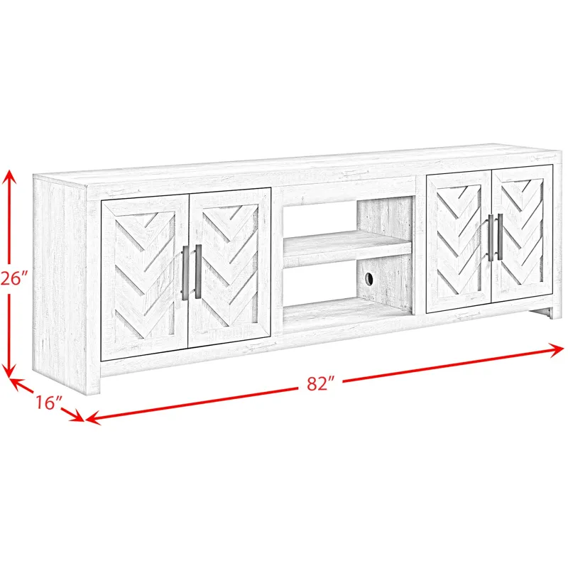 Eleanor 82" TV Console without Fireplace Insert in White