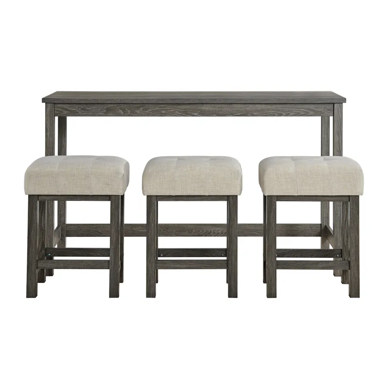 Eleanor Bar Table Single Pack (1 Tables + 3 Stools) in Mocha Grey