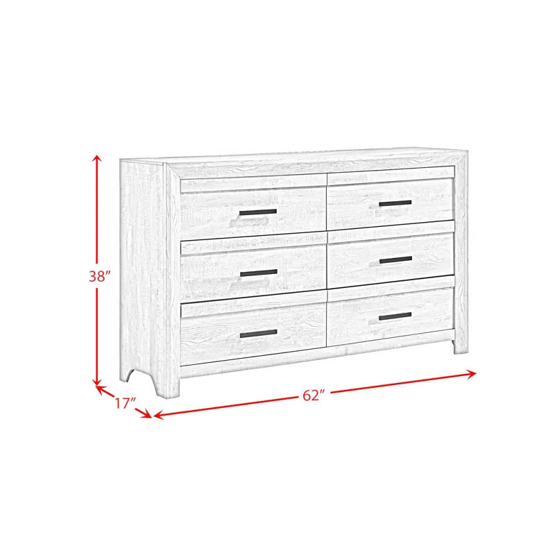 Eleanor 6-Drawer Dresser in Mocha Grey