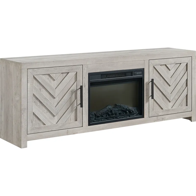 Eleanor KIT - 71" TV Console with Fireplace Insert in White