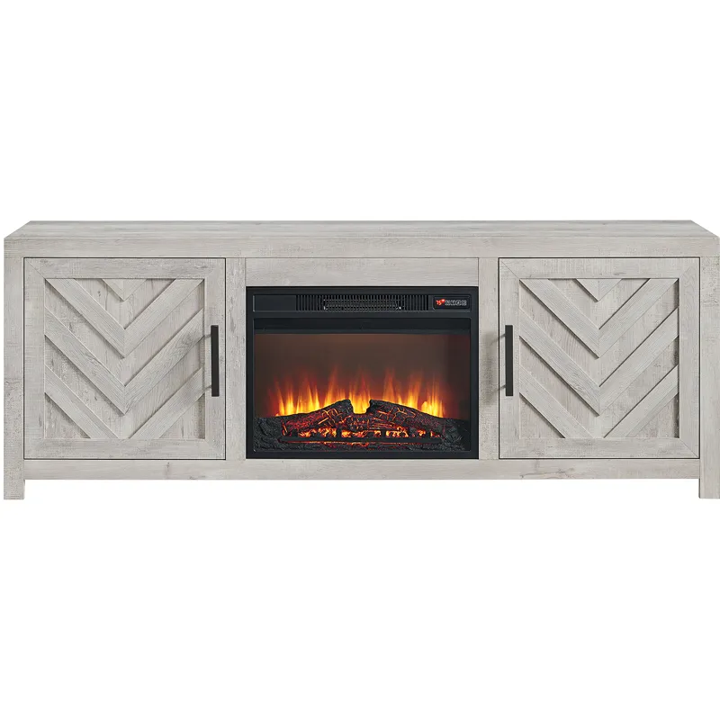 Eleanor KIT - 71" TV Console with Fireplace Insert in White