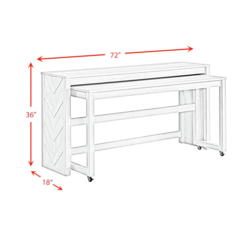 Eleanor Nesting Bar Table Single Pack (2 Tables + 3 Stools) in White