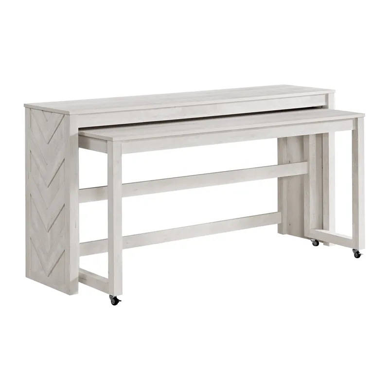 Eleanor Nesting Bar Table Single Pack (2 Tables + 3 Stools) in White