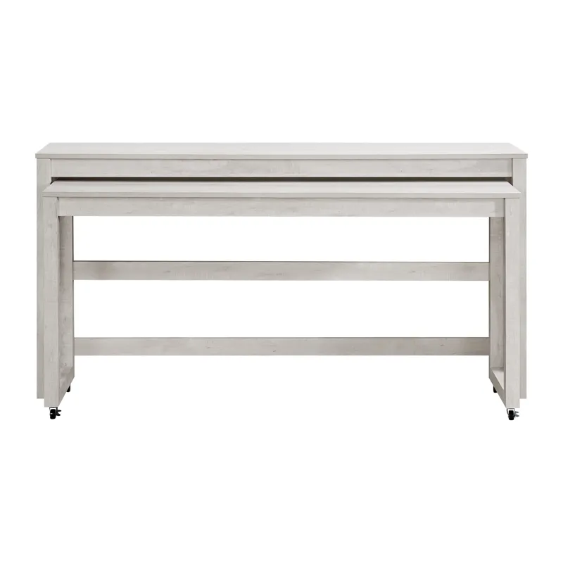 Eleanor Nesting Bar Table Single Pack (2 Tables + 3 Stools) in White