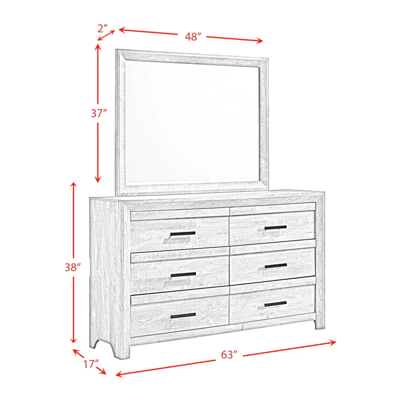 Ellen Dresser & Mirror Set White