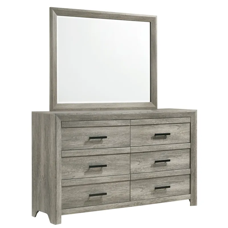 Ellen Dresser & Mirror Set Grey