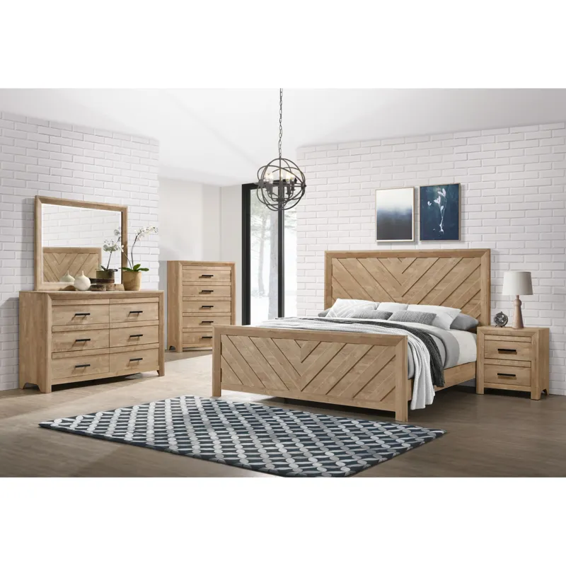Ellen King Bed in Brown