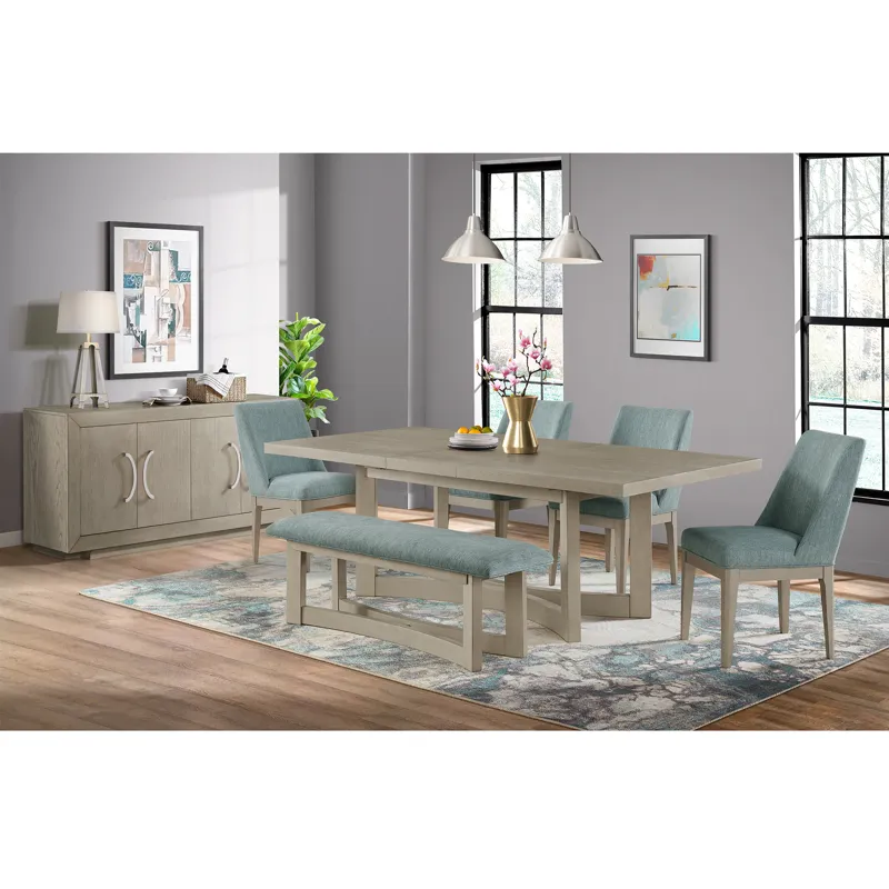 Elma Rectangular Dining Table with 18\" Leaf in Almond