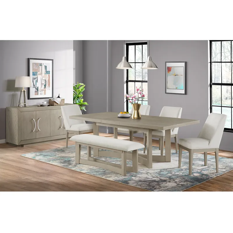 Elma Rectangular Dining Table with 18\" Leaf in Almond