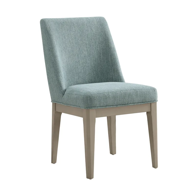 Elma Dining Side Chair with Blue Fabric in Almond (2 Per Carton)