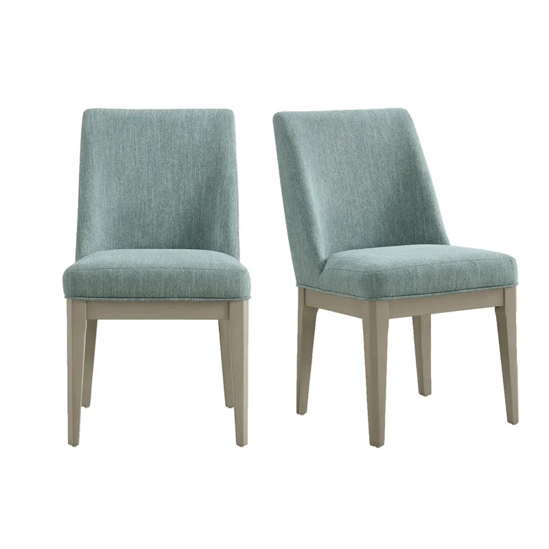 Elma Dining Side Chair with Blue Fabric in Almond (2 Per Carton)