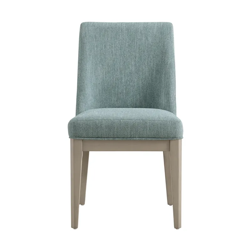 Elma Dining Side Chair with Blue Fabric in Almond (2 Per Carton)