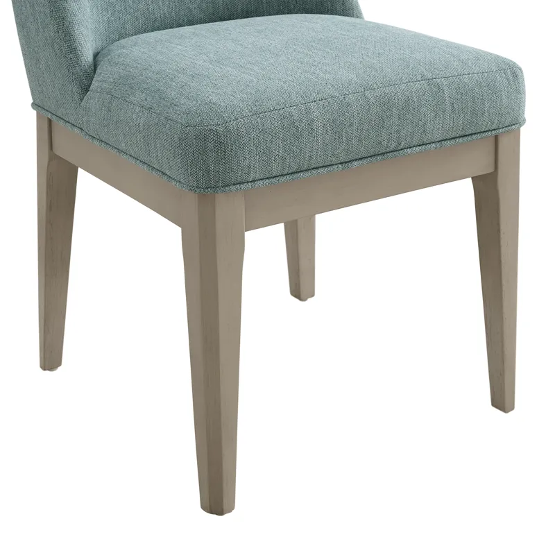 Elma Dining Side Chair with Blue Fabric in Almond (2 Per Carton)