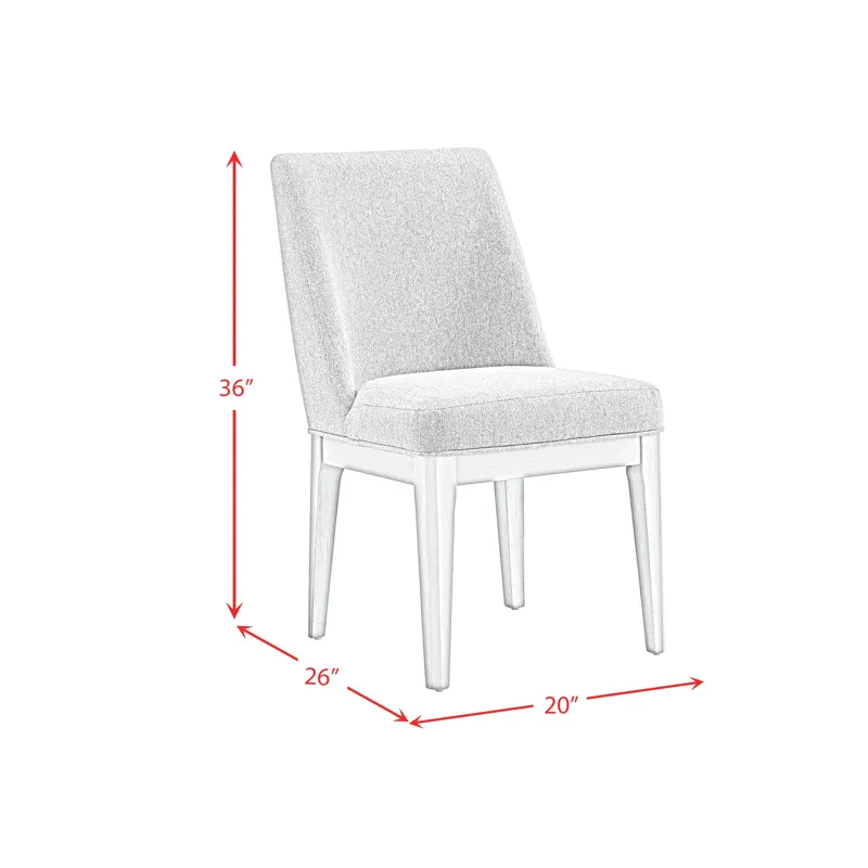 Elma Dining Side Chair with White Fabric in Almond (2 Per Carton)