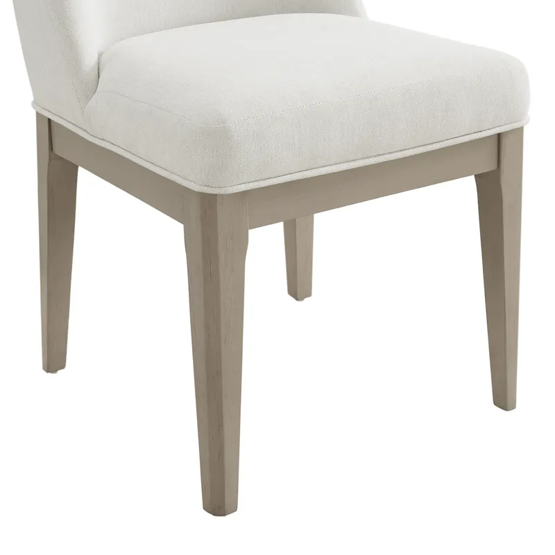 Elma Dining Side Chair with White Fabric in Almond (2 Per Carton)