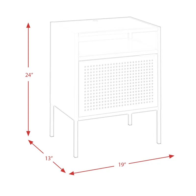 Ember Nightstand (C-1094) RED NIGHTSTAND W/ USB