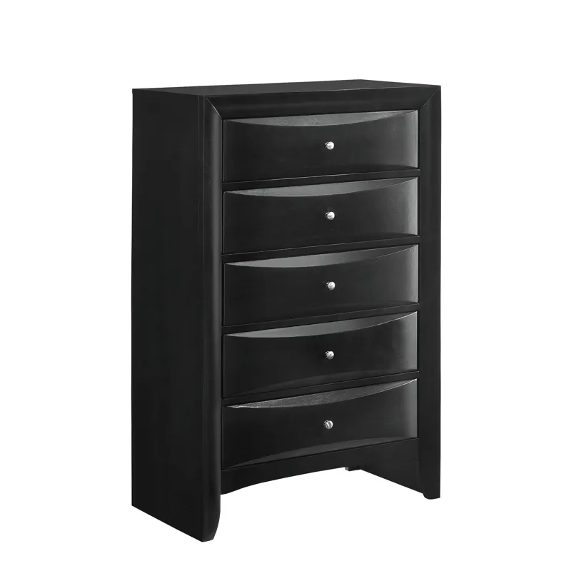 Emily 5-Drawer Chest in Black