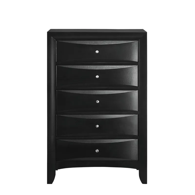 Emily 5-Drawer Chest in Black