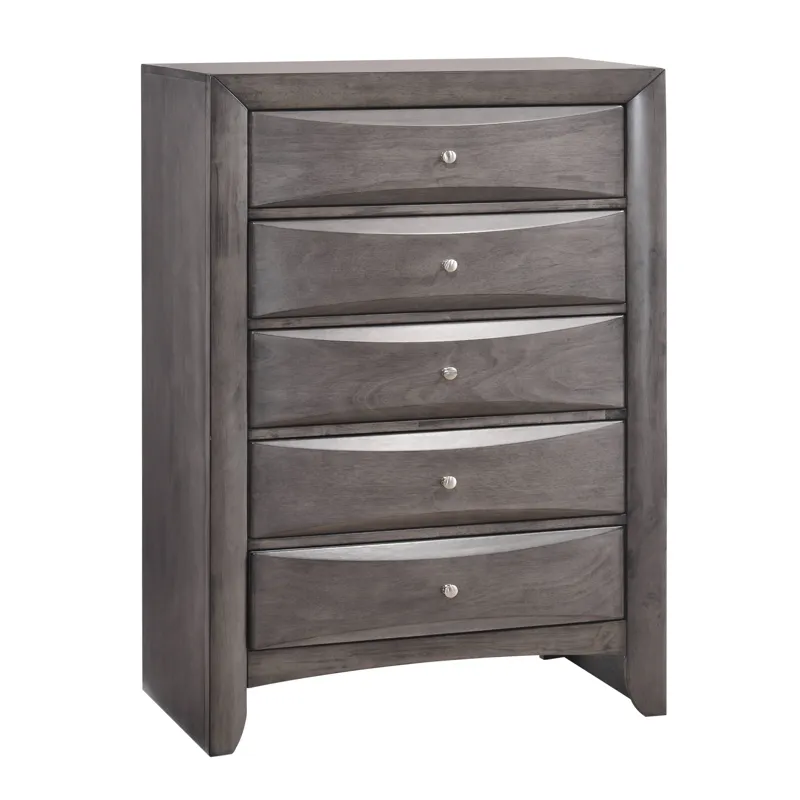 Emily Chest Grey 5Drawer (Sturdy)