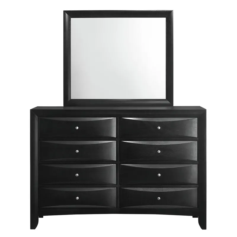 Emily Dresser & Mirror Set in Black