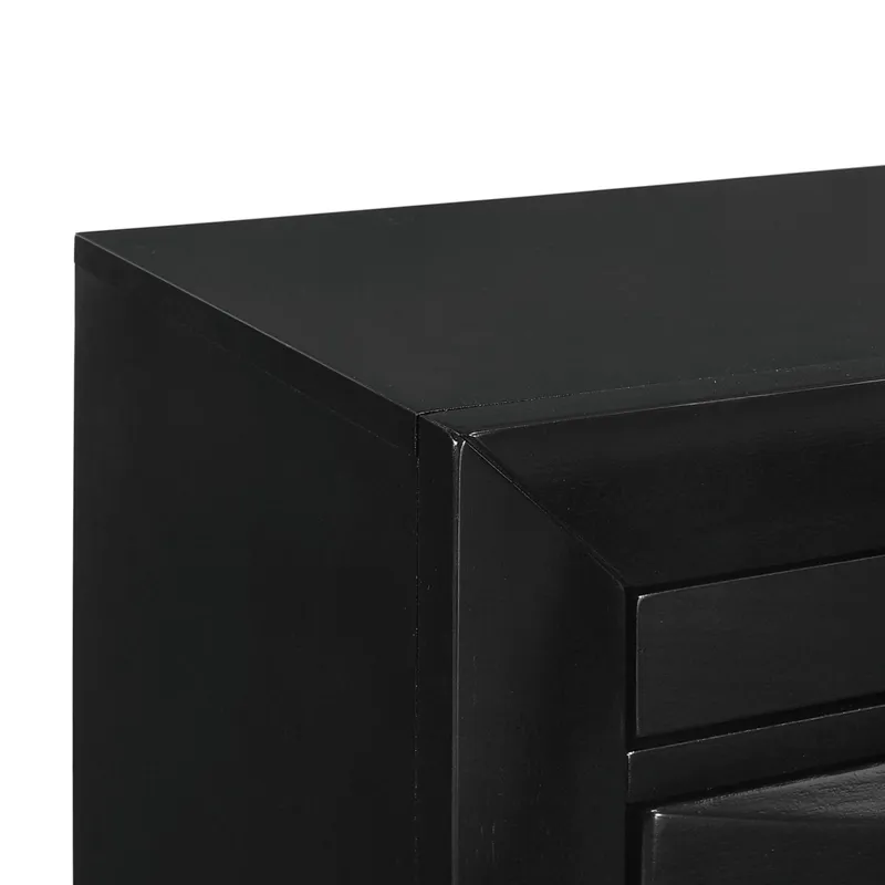 Emily 3-Drawer Nightstand in Black