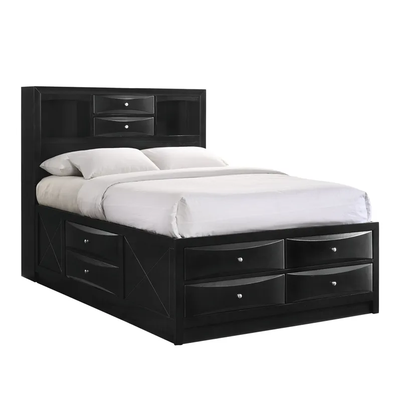 Emily King Storage Bed in Black
