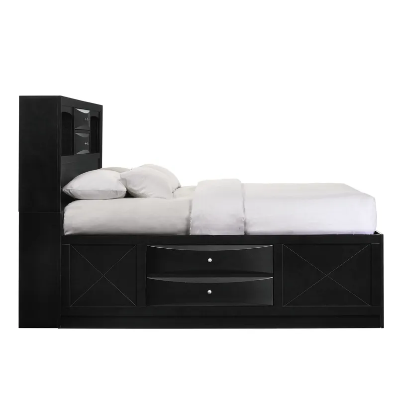 Emily King Storage Bed in Black