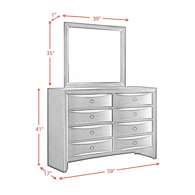 Emily Dresser & Mirror Set in Black