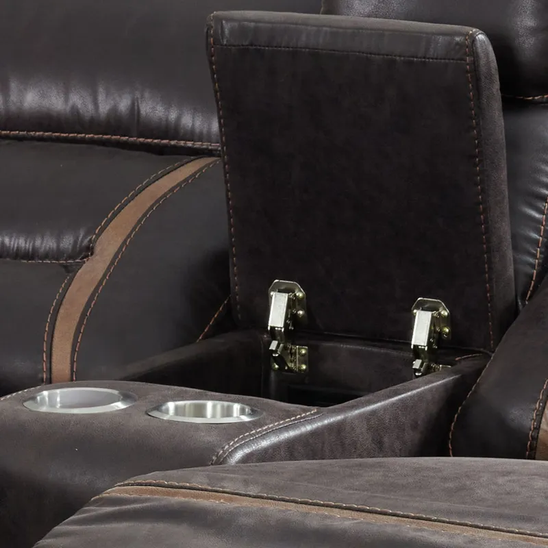 Engage Motion Loveseat with Console in Corral Dark Chocolate