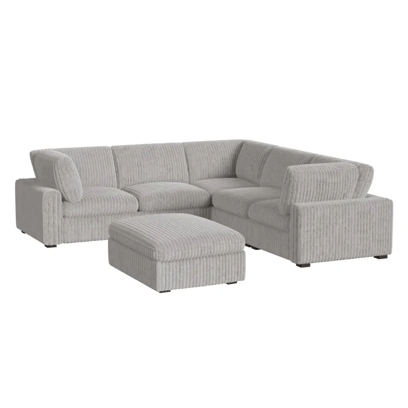 Esprit Modular Ottoman in Grand Cord Light Grey