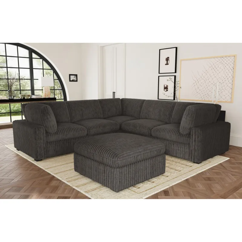 Esprit Modular Ottoman in Grand Cord Charcoal