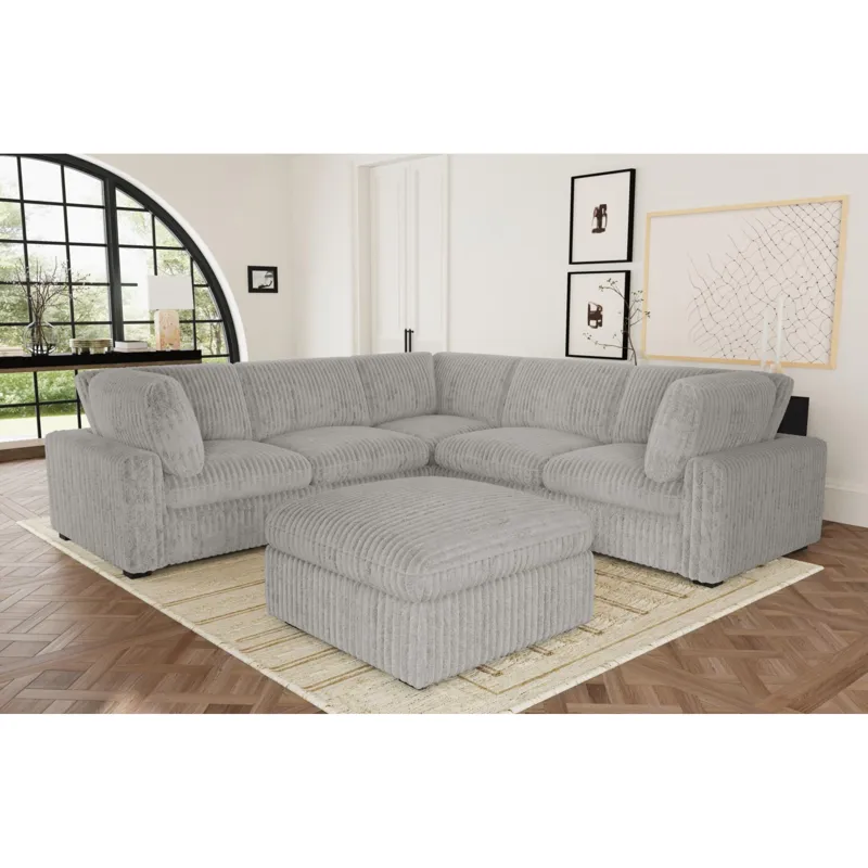 Esprit Modular Ottoman in Grand Cord Light Grey