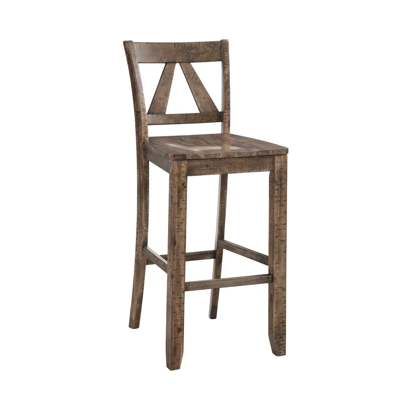 Finn 30\" Bar Slat Back Stool w/Wood Seat (3A Packing) (2 Per Carton)