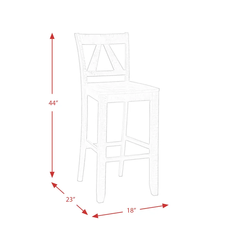 Finn 30\" Bar Slat Back Stool w/Wood Seat (3A Packing) (2 Per Carton)