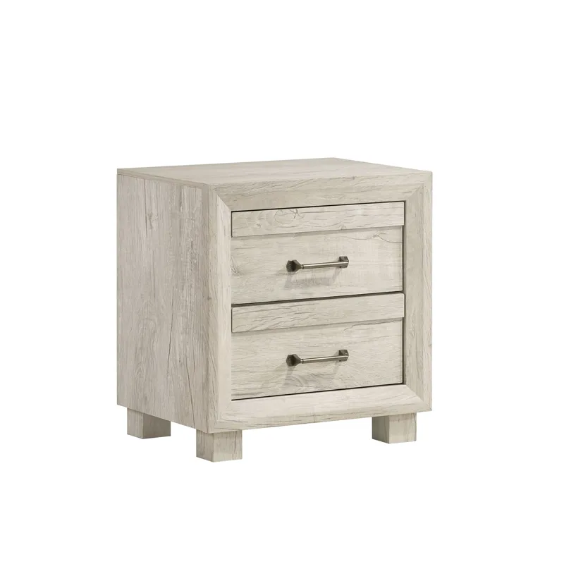 Fort Worth 2-Drawer Nightstand with USB in White
