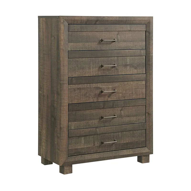 Fort Worth 5-Drawer Chest in Brown