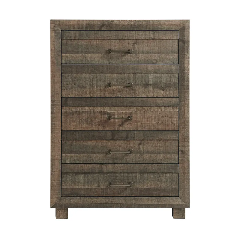 Fort Worth 5-Drawer Chest in Brown