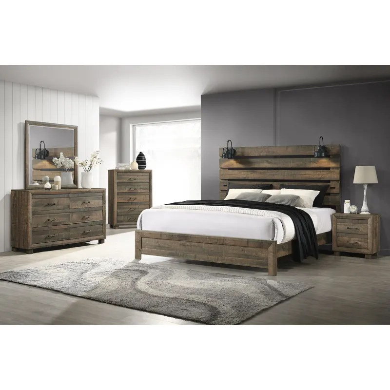 Fort Worth 5-Drawer Chest in Brown
