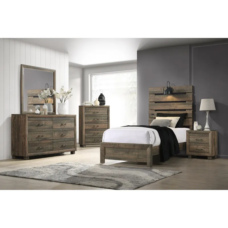 Fort Worth 5-Drawer Chest in Brown