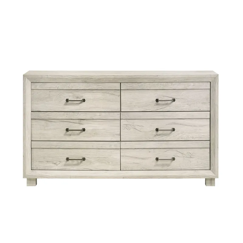 Fort Worth 6-Drawer Dresser in White (Sturdy Act)