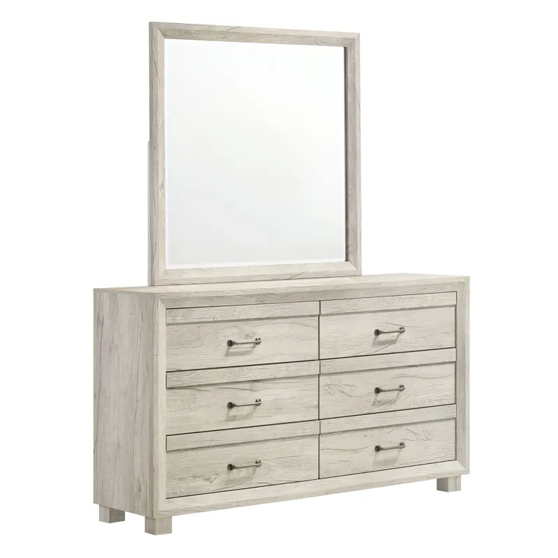 Fort Worth Dresser & Mirror Set in White