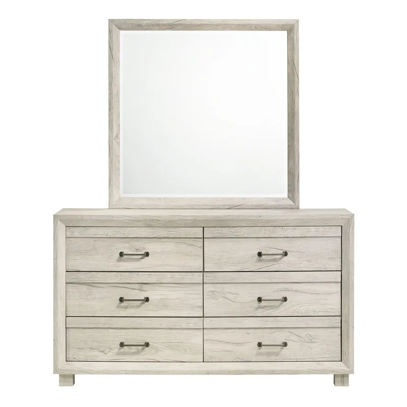 Fort Worth Dresser & Mirror Set in White