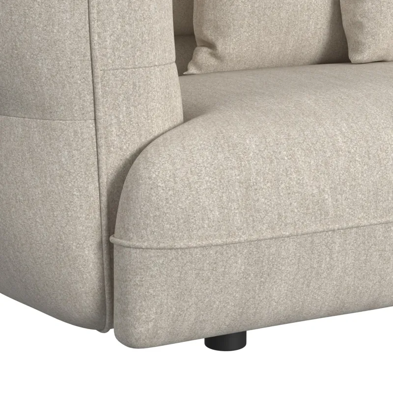 Four Seasons Sectional Set in Woolen Camel with 6 Pillows